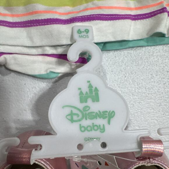 Lot of 3 Little Me Carters Disney Baby Girls 6M Footie, Bodysuit & Shoes Pink - Picture 5 of 9